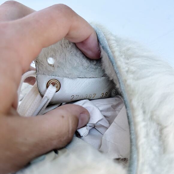 Gucci Authentic Rabbit Fur High Top Guccissima GG Sneakers Monogram 39 Grey 9 - Picture 8 of 15